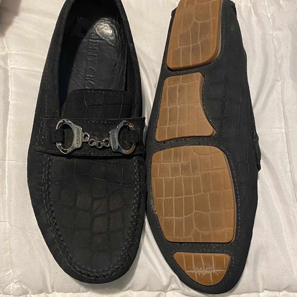 Men's Black Leather Jimmy CHOO Loafers - Picture 2 of 3